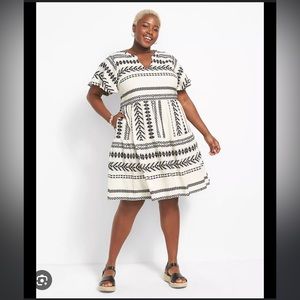 Lane Bryant Flutter-Sleeve Tiered Swing Dress